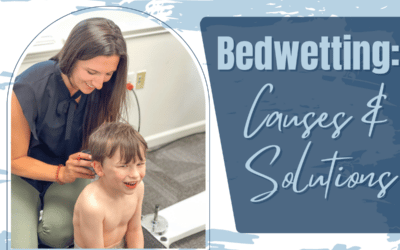 Dr. Megan adjusting a young boy