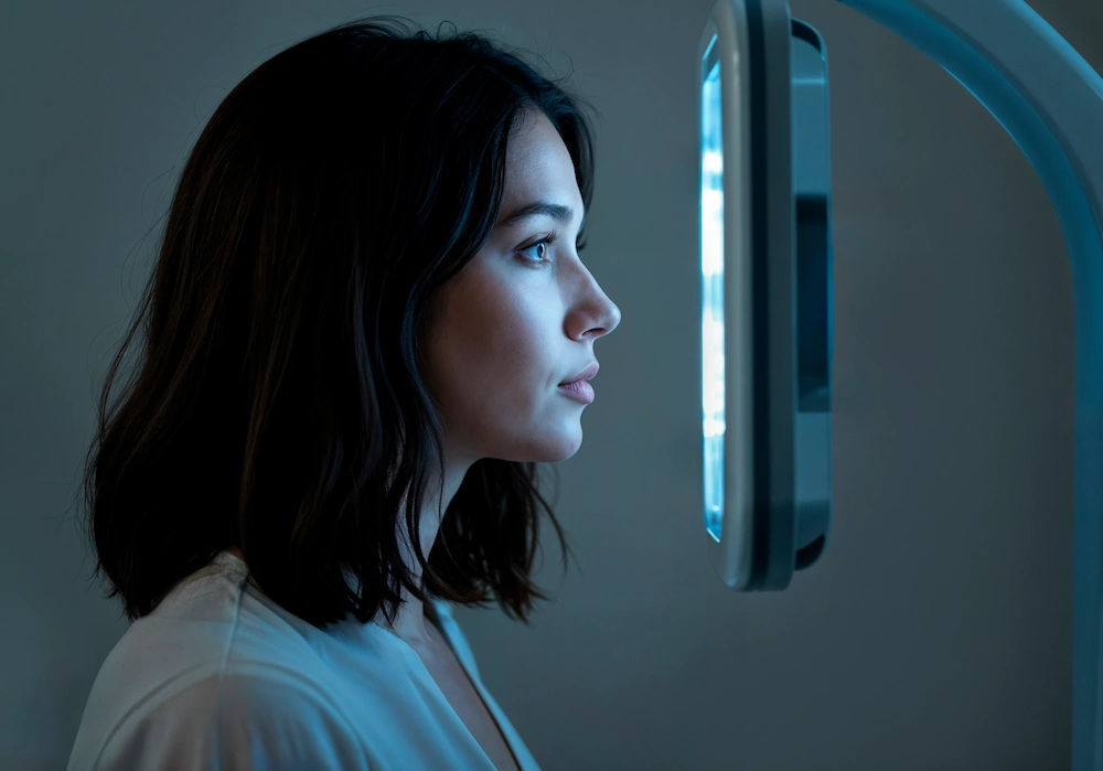 Woman undergoing INSiGHT scan to assess nervous system function